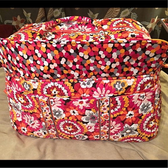 🌺 New VERA BRADLEY XL Grand Traveler PIXIE BLOOMS Travel Bag Weekender - Picture 4 of 6